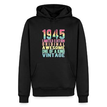 Limited Edition seit 1945 Geburtstag Vintage 1945 - Männer Premium Bio Hoodie - Schwarz - Vorne - Nico (187cm)