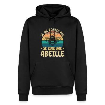 Ich schnarche nicht, ich träume, ich bin eine Biene - Männer Premium Bio Hoodie - Schwarz - Vorne - Nico (187cm)