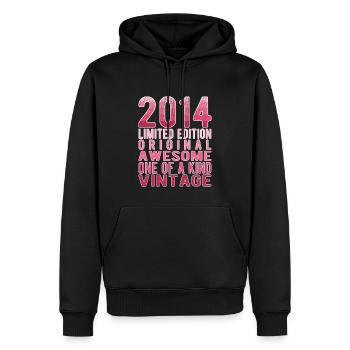 Limited Edition Since 2014 Birthday Vintage 2014 - Men’s Premium Organic Hoodie - black - Front - Nico (187cm)