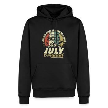 Juli 2011 Geburtstagsgeschenk 2011 Juli 2011 - Männer Premium Bio Hoodie - Schwarz - Vorne - Nico (187cm)