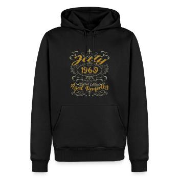 Juillet 1960 Anniversaire Juillet 1960 Cadeau 1960 - Sweat à capuche Premium bio Homme - noir - Devant - Nico (187cm)