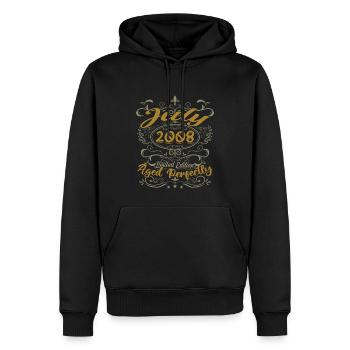 Juli 2008 Geburtstag Juli 2008 Geschenk 2008 - Männer Premium Bio Hoodie - Schwarz - Vorne - Nico (187cm)