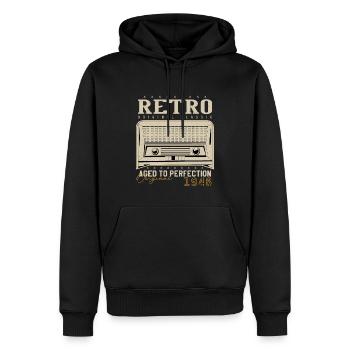Retro 1946 Geburtstagsgeschenk 1946 Jahrgang 1946 - Männer Premium Bio Hoodie - Schwarz - Vorne - Nico (187cm)