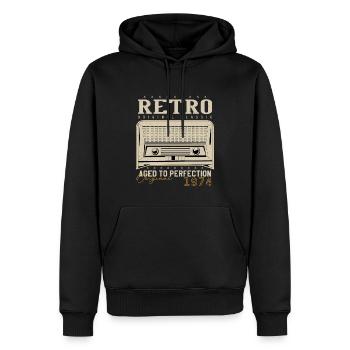 Retro 1974 Geburtstagsgeschenk 1974 Jahrgang 1974 - Männer Premium Bio Hoodie - Schwarz - Vorne - Nico (187cm)
