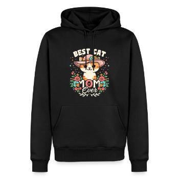 Best Cat Mom Ever Funny Mothers Day - Cute Cat - Sweat à capuche Premium bio Homme - noir - Devant - Nico (187cm)