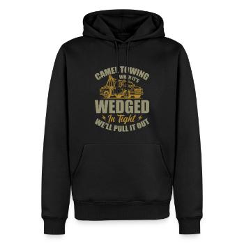 Kamelschleppen Humor für Erwachsene - Männer Premium Bio Hoodie - Schwarz - Vorne - Nico (187cm)