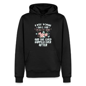A Wise Woman Once Said Im Outta Here - Sweat à capuche Premium bio Homme - noir - Devant - Nico (187cm)