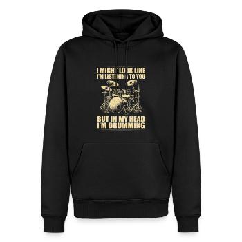 Batteur Drummer Drums Drumsticks Drumming - Männer Premium Bio Hoodie - Schwarz - Vorne - Nico (187cm)