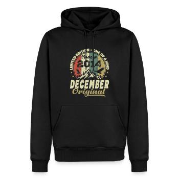 Vintage Retro Geburtstagsgeschenk - Dezember 2014 - Männer Premium Bio Hoodie - Schwarz - Vorne - Nico (187cm)
