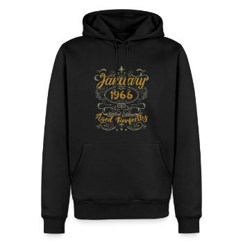 January Birthday Gift Born In January 1966 - Men’s Premium Organic Hoodie - black - Front - Nico (187cm)