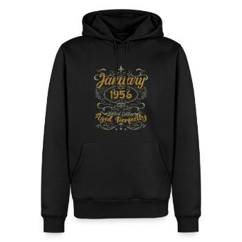 Janvier Cadeau D'anniversaire Nées En Janvier 1956 - Sweat à capuche Premium bio Homme - noir - Devant - Nico (187cm)