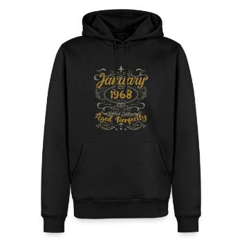Janvier Cadeau D'anniversaire Nées En Janvier 1968 - Sweat à capuche Premium bio Homme - noir - Devant - Nico (187cm)