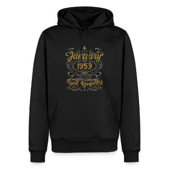 January Birthday Gift Born In January 1959 - Men’s Premium Organic Hoodie - black - Front - Nico (187cm)