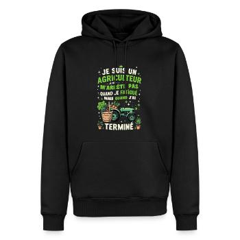 Landwirt Traktor Landwirte Ich bin Landwirt - Männer Premium Bio Hoodie - Schwarz - Vorne - Nico (187cm)