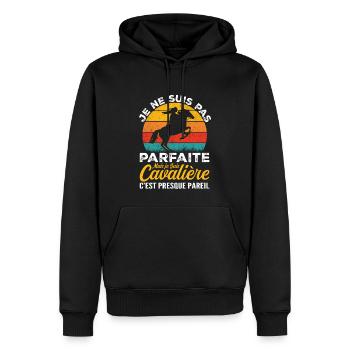 Nicht perfekt, aber Kavalier, Muttertag, Weihnachten - Männer Premium Bio Hoodie - Schwarz - Vorne - Nico (187cm)