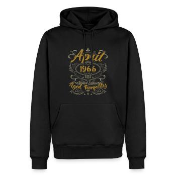 Avril 1966 Cadeau Anniversaire April 1966 - Sweat à capuche Premium bio Homme - noir - Devant - Nico (187cm)