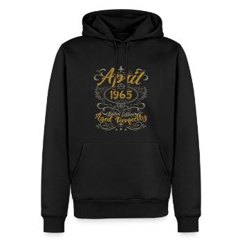 Avril 1965 Cadeau Anniversaire April 1965 - Sweat à capuche Premium bio Homme - noir - Devant - Nico (187cm)