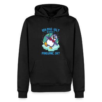 J’aime juste les pingouins pingouin mignon - Sweat à capuche Premium bio Homme - noir - Devant - Nico (187cm)