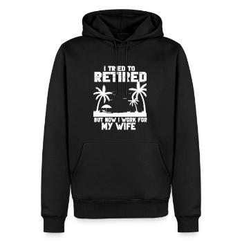 Rentner Sprüche & Geschenke Ruhestand - Männer Premium Bio Hoodie - Schwarz - Vorne - Nico (187cm)