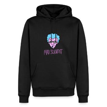 Idée cadeau scientifique fou - Sweat à capuche Premium bio Homme - noir - Devant - Nico (187cm)