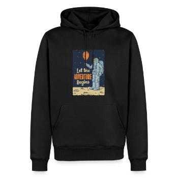 Let the Adventure L’idée de cadeau de Bégin - Sweat à capuche Premium bio Homme - noir - Devant - Nico (187cm)