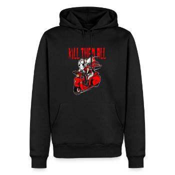 Slayer Kill Them All Geschenkidee - Männer Premium Bio Hoodie - Schwarz - Vorne - Nico (187cm)