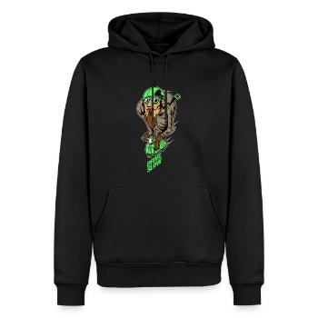 Scooterman Drive Slow Geschenkidee - Männer Premium Bio Hoodie - Schwarz - Vorne - Nico (187cm)