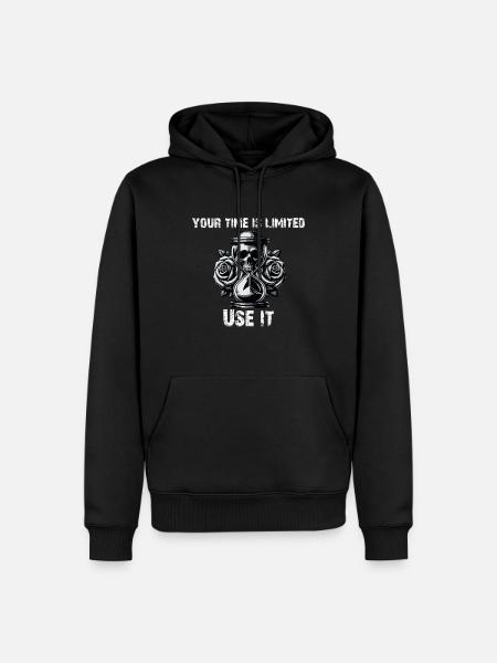 Your time is limited Skull - Men’s Premium Organic Hoodie - black