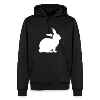 lièvre - Sweat à capuche Premium bio Homme - noir - Devant - Nico (187cm)