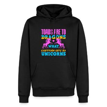 Lustiger Einhorn Spruch Geschenkidee - Männer Premium Bio Hoodie - Schwarz - Vorne - Nico (187cm)