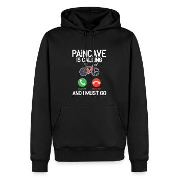Paincave appelle et je dois triathlon - Sweat à capuche Premium bio Homme - noir - Devant - Nico (187cm)