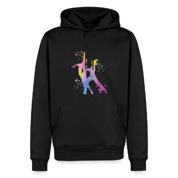 Danseur d’aquarelle de couple de danse latine - Sweat à capuche Premium bio Homme - noir - Devant - Nico (187cm)