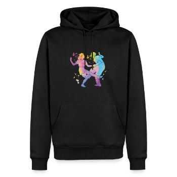 Danse Swing 60s Boogie Woogie - Sweat à capuche Premium bio Homme - noir - Devant - Nico (187cm)