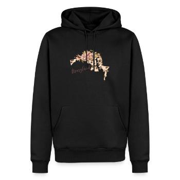 Maryland Leopard-muster Karte Leo - Männer Premium Bio Hoodie - Schwarz - Vorne - Nico (187cm)