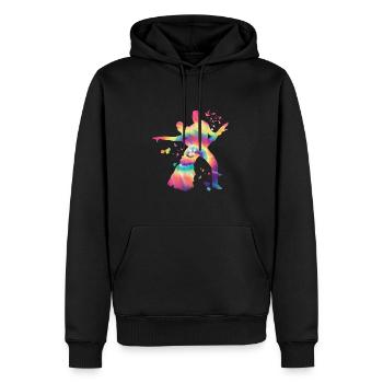 Danseur d’aquarelle de couple de danse latine - Sweat à capuche Premium bio Homme - noir - Devant - Nico (187cm)