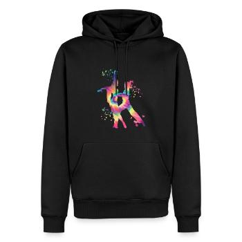 Danseur d’aquarelle de couple de danse latine - Sweat à capuche Premium bio Homme - noir - Devant - Nico (187cm)