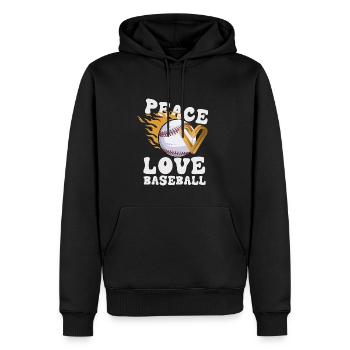 Les filles de la paix aiment le baseball - Sweat à capuche Premium bio Homme - noir - Devant - Nico (187cm)