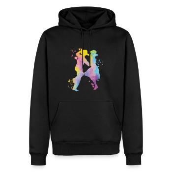 Danse Swing 60s Boogie Woogie - Sweat à capuche Premium bio Homme - noir - Devant - Nico (187cm)