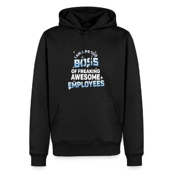 Fier patron de bons employés - Sweat à capuche Premium bio Homme - noir - Devant - Nico (187cm)