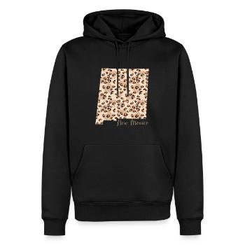 Carte imprimée léopard État du Nouveau-Mexique - Sweat à capuche Premium bio Homme - noir - Devant - Nico (187cm)