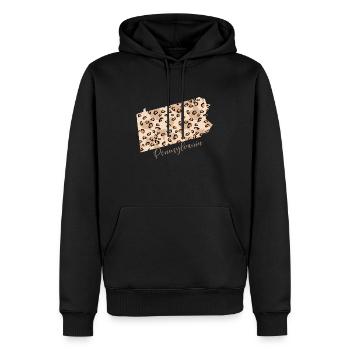 Pennsylvania Leopard-muster Karte - Männer Premium Bio Hoodie - Schwarz - Vorne - Nico (187cm)