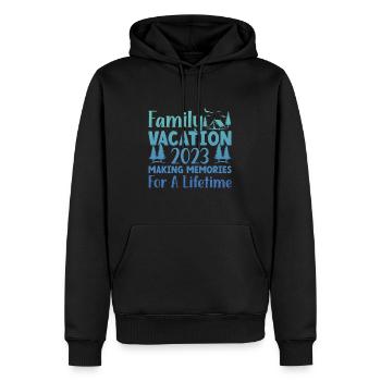 Vacances d’été en famille Créer des souvenirs - Sweat à capuche Premium bio Homme - noir - Devant - Nico (187cm)