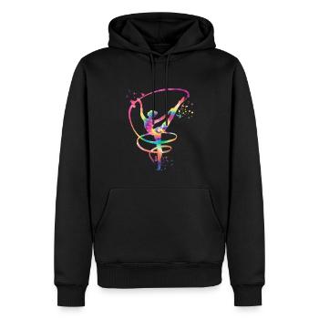 Gymnastin Mit Band Rhythmische Gymnastik - Männer Premium Bio Hoodie - Schwarz - Vorne - Nico (187cm)