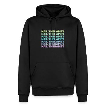 Thérapeute des ongles Drôle Nail Art Nail Tech - Sweat à capuche Premium bio Homme - noir - Devant - Nico (187cm)