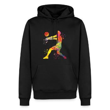 Volleyballspieler Kinder Beachvolleyball - Männer Premium Bio Hoodie - Schwarz - Vorne - Nico (187cm)