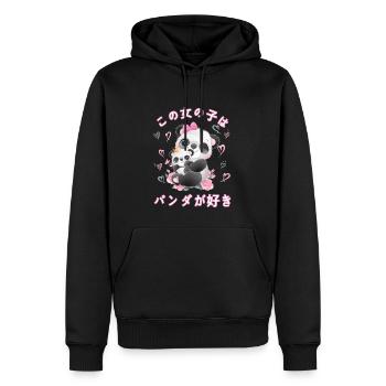 Panda Liebe Mama Panda Bär - Männer Premium Bio Hoodie - Schwarz - Vorne - Nico (187cm)