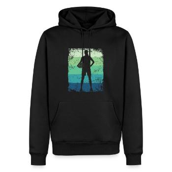 Volleyball Joueur Retro Beach Volleyball - Sweat à capuche Premium bio Homme - noir - Devant - Nico (187cm)