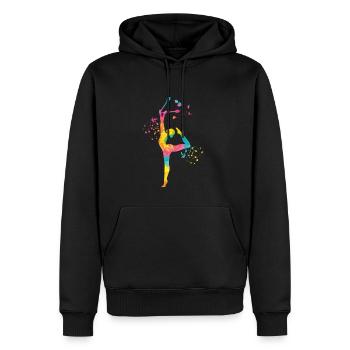 Gymnast with clubs Rhythmic gymnastics - Men’s Premium Organic Hoodie - black - Front - Nico (187cm)