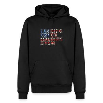 Mari Papa Protecteur Héros Fête des pères - Sweat à capuche Premium bio Homme - noir - Devant - Nico (187cm)