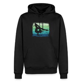 Gymnaste Gymnaste Gymnastique Rythmique Rétro - Sweat à capuche Premium bio Homme - noir - Devant - Nico (187cm)